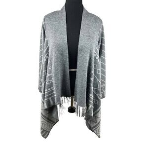Tejidos waska Aztec boho open gray beautiful cardigan medium